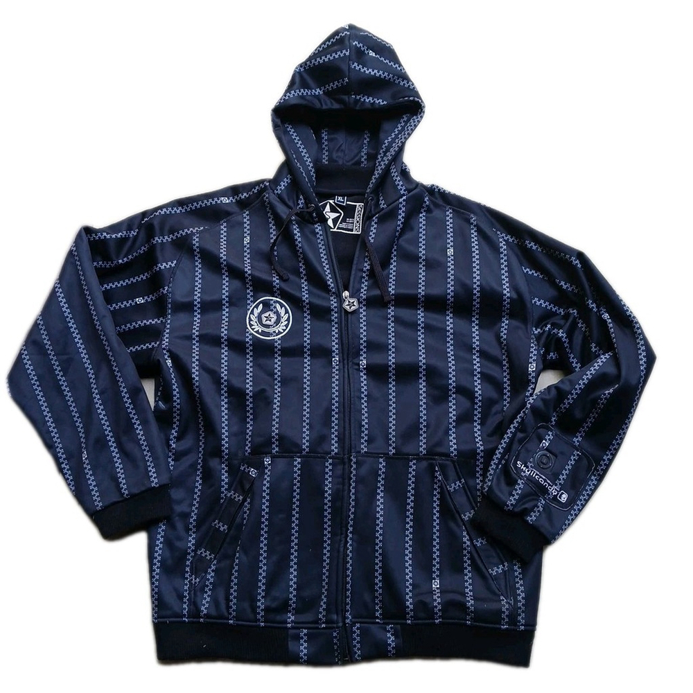 Sessions Men's Black Striped Satin Fleece Lined Jacket XL